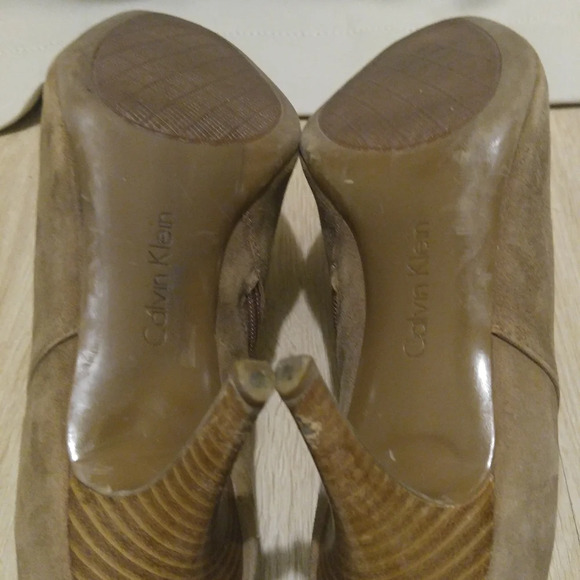 Calvin Klein Jenny Tan Suede Leather Ankle Boots - Picture 5 of 8